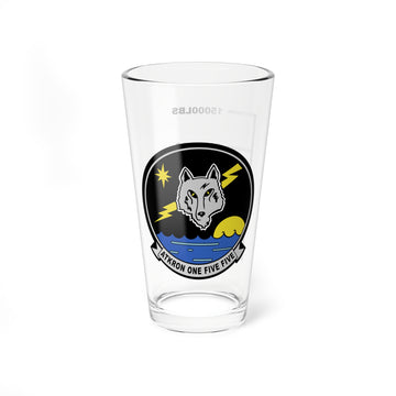 VA-155 "Silver Foxes" Fuel Low Pint Glass, Navy Attack Squadron flying the A-6 Intruder