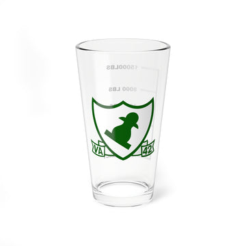 VA-42 "Green Pawns" Fuel Low Pint Glass, Navy Attack Squadron flying the A-6 Intruder