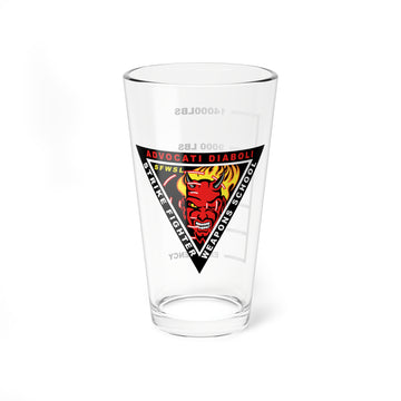 Strike Fighter Weapon School Atlantic Fuel Low Pint Glass, Navy SFWSL flying the F-18 Hornet