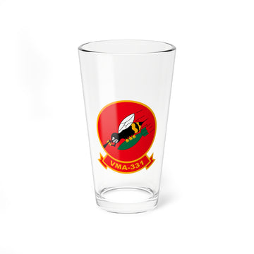 VMA-331 "Bumblebees" Pint Glass, Marine Attack Squadron flying the AD-6 Skyraider, A-4 Skyhawk, and AV-8B Harrier - Shop at Hippy's Goodness