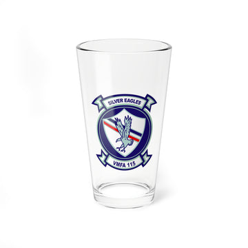VMFA-115 "Silver Eagles" Pint Glass, Marine Corps Fighter Attack Squadron flying the F/A-18 Hornet - Shop at Hippy's Goodness