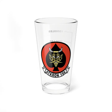 VA-196 "Milestones" Fuel Low Pint Glass, Navy Attack Squadron flying the A-6 Intruder