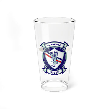 VMFA-115 "Silver Eagle" Aviator Pint Glass, Marine Fighter Attack Squadron flying the F/A-18 Hornet - Shop at Hippy's Goodness