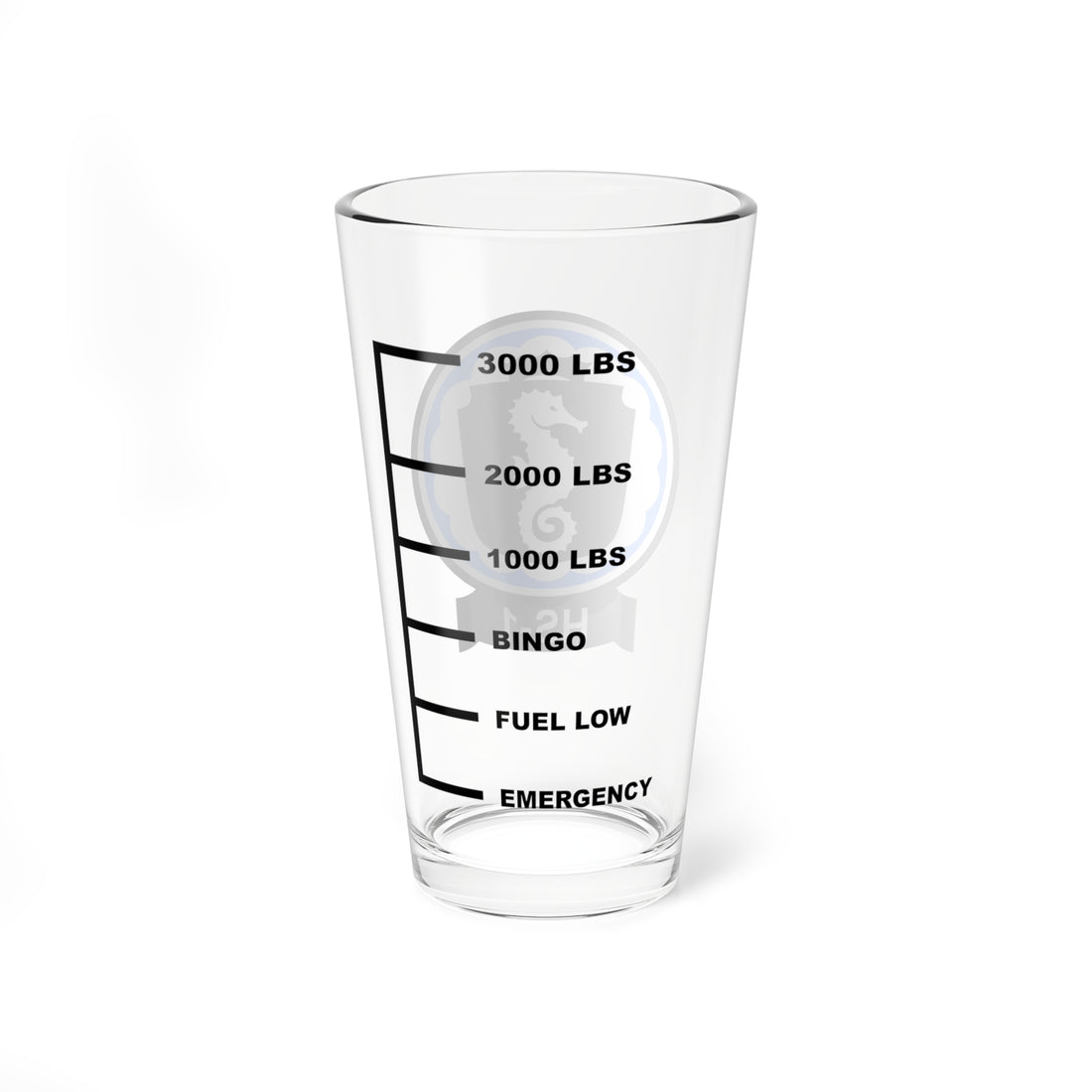 HS-1 Seahorses Fuel Low Pint Glass Mixing Glass 16oz