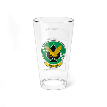 HSL-34 Greencheckers Fuel Low Pint Glass Mixing Glass 16oz