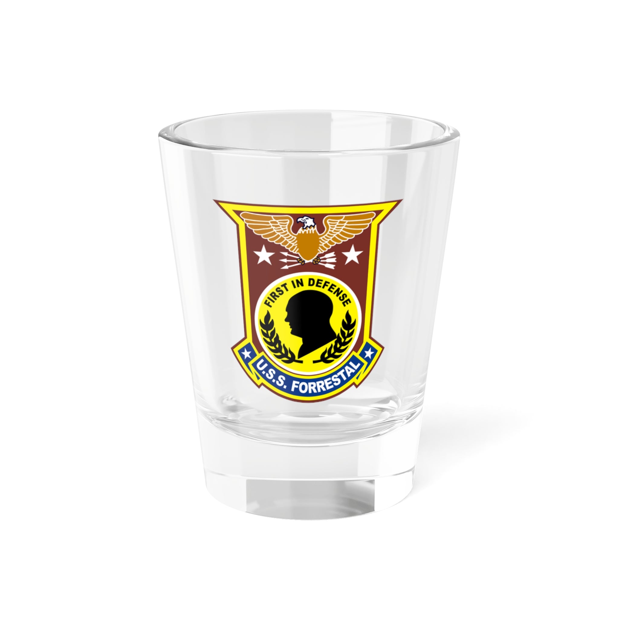USS Forrestal Shot Glass, 1.5oz, US Navy Aircraft Carrier