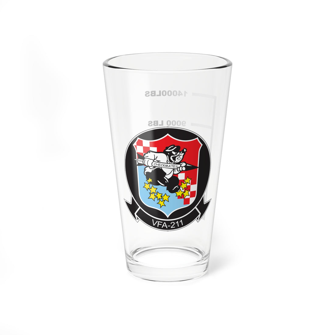 VFA-211 Fighting Checkmates Fuel Low Pint Glass