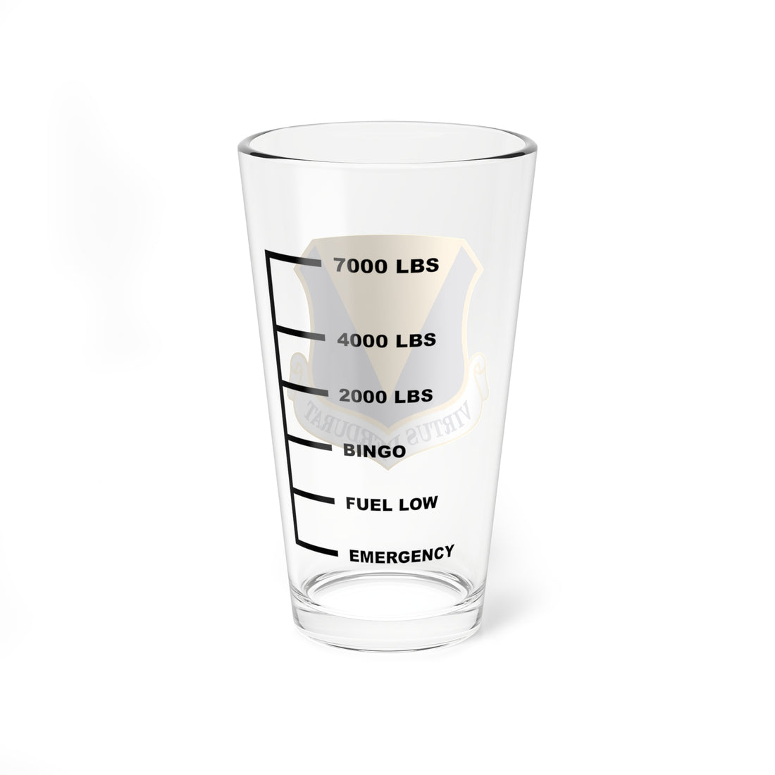 Hippy's Goodness 86th Tactical Fighter Wing Fuel Low Pint Glass