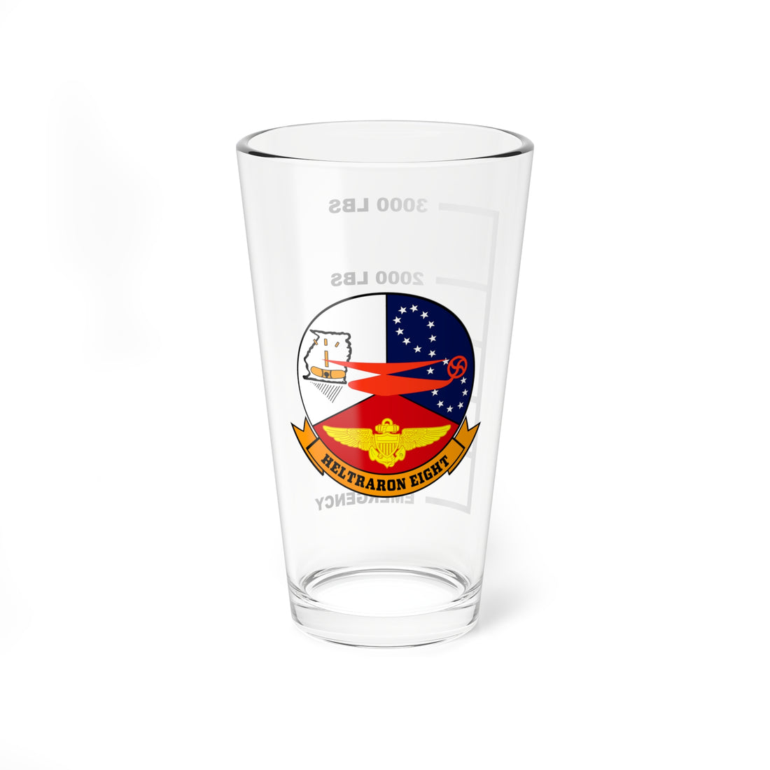 HT-8 Eight Ballers Fuel Low Pint Glass Mixing Glass 16oz