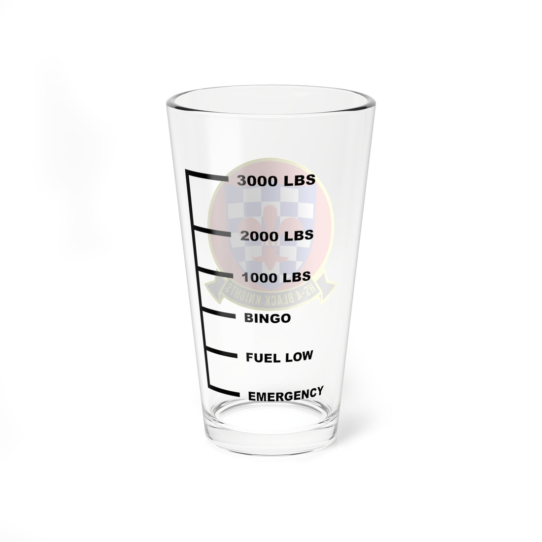 HS-4 Black Knights Fuel Low Pint Glass Mixing Glass 16oz