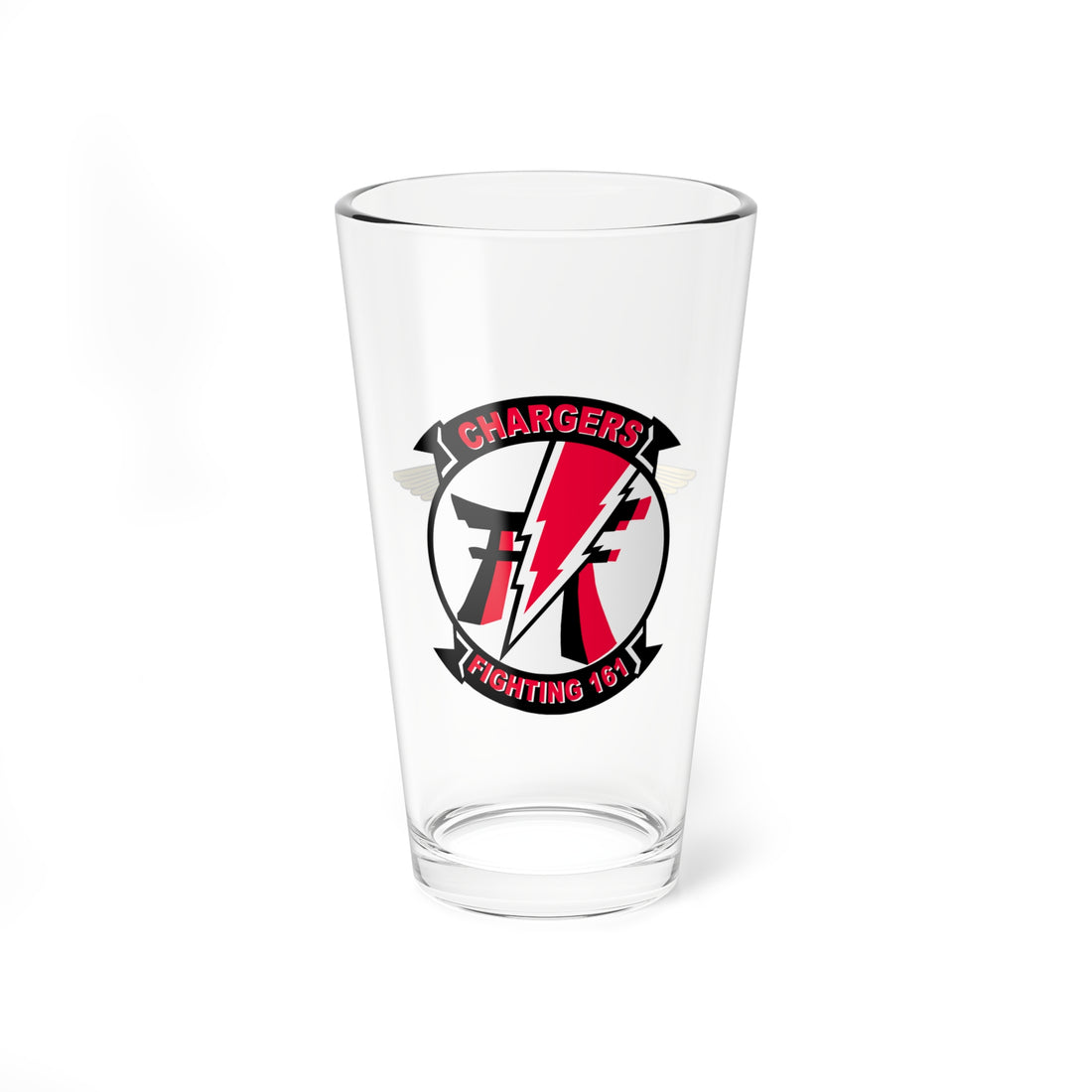 VF-161 Chargers Lightning Bolt NFO Pint Glass 16oz