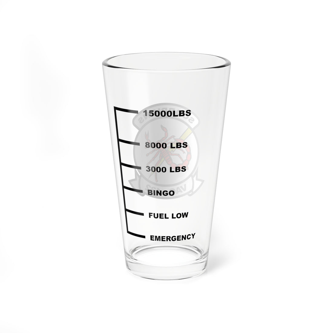 VAQ-132 "Scorpions" Fuel Low Pint Glass