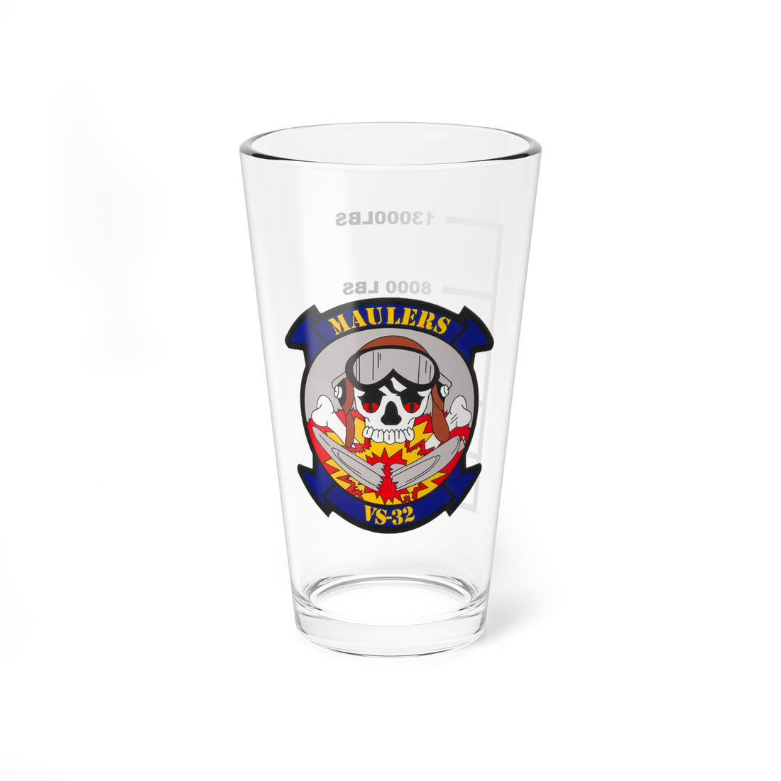 VS-32 Maulers Skull Patch Pint Glass