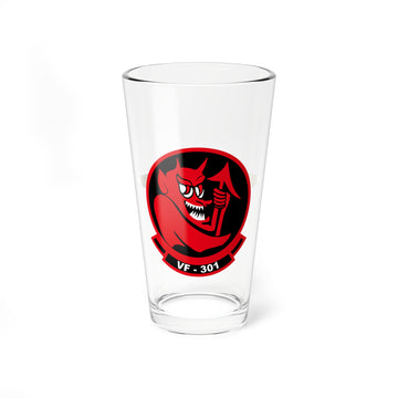 VF-301 Devil's Disciples Blazing Infernos NFO Pint Glass - US Navy Reserve Fighter Squadron Flying the F-14 Tomcat - Shop at Hippy's Goodness