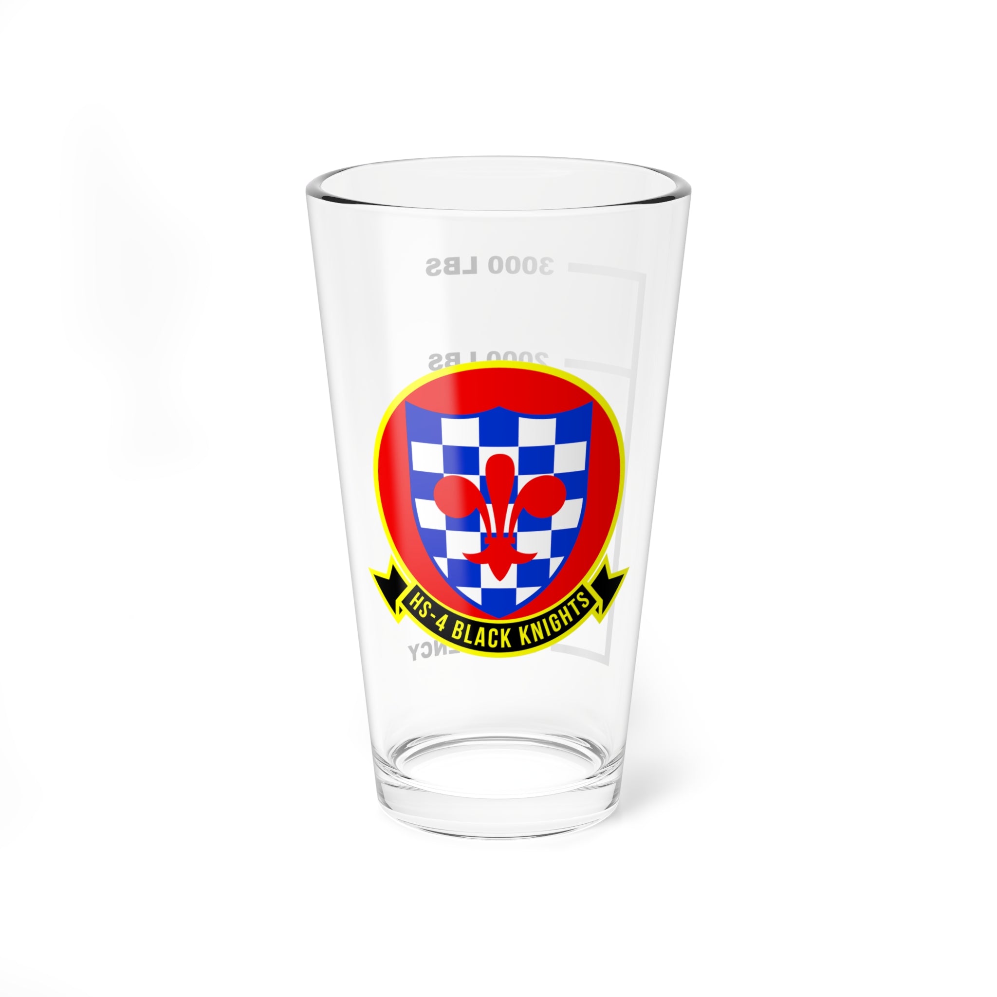 HS-4 Black Knights Fuel Low Pint Glass Mixing Glass 16oz