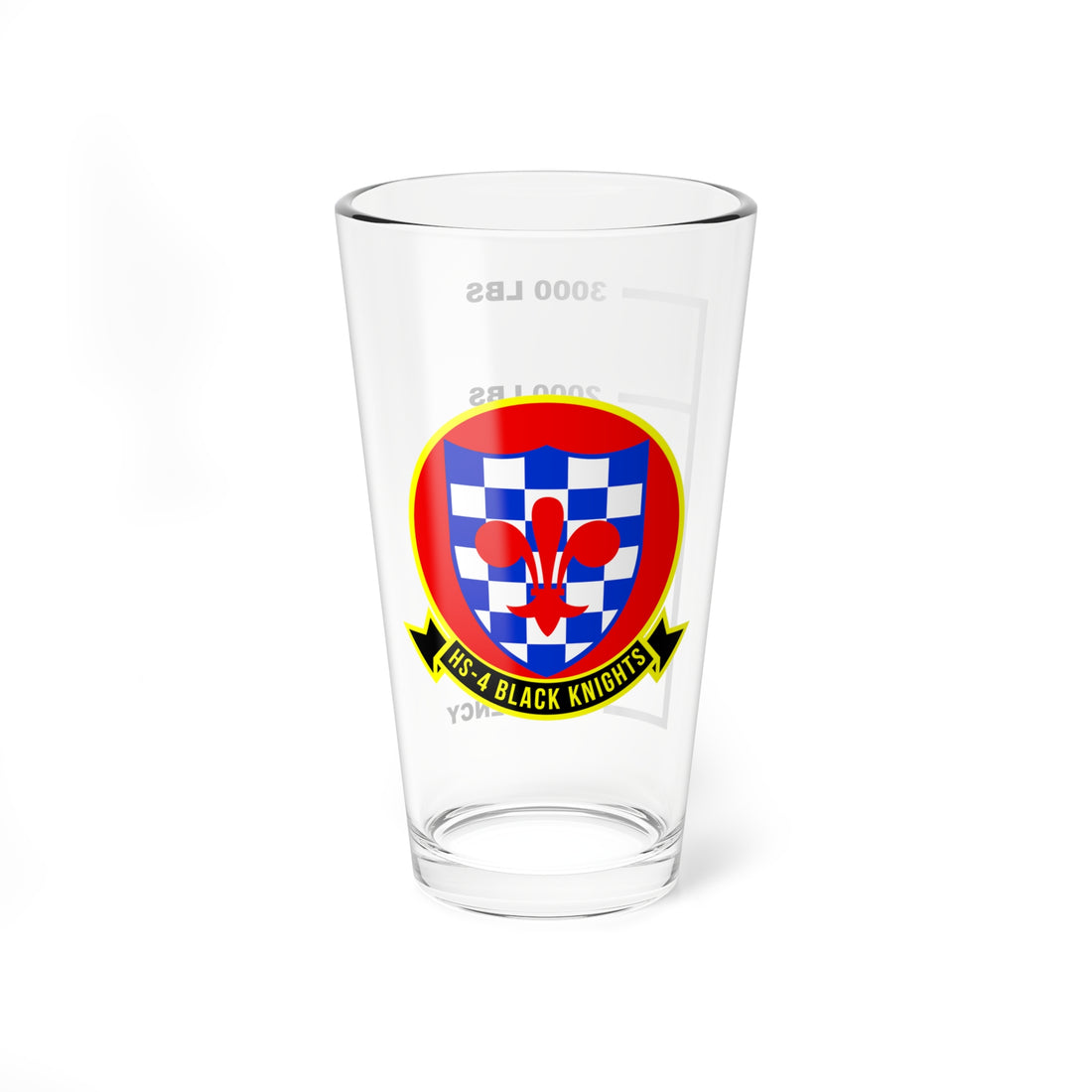 HS-4 Black Knights Fuel Low Pint Glass Mixing Glass 16oz