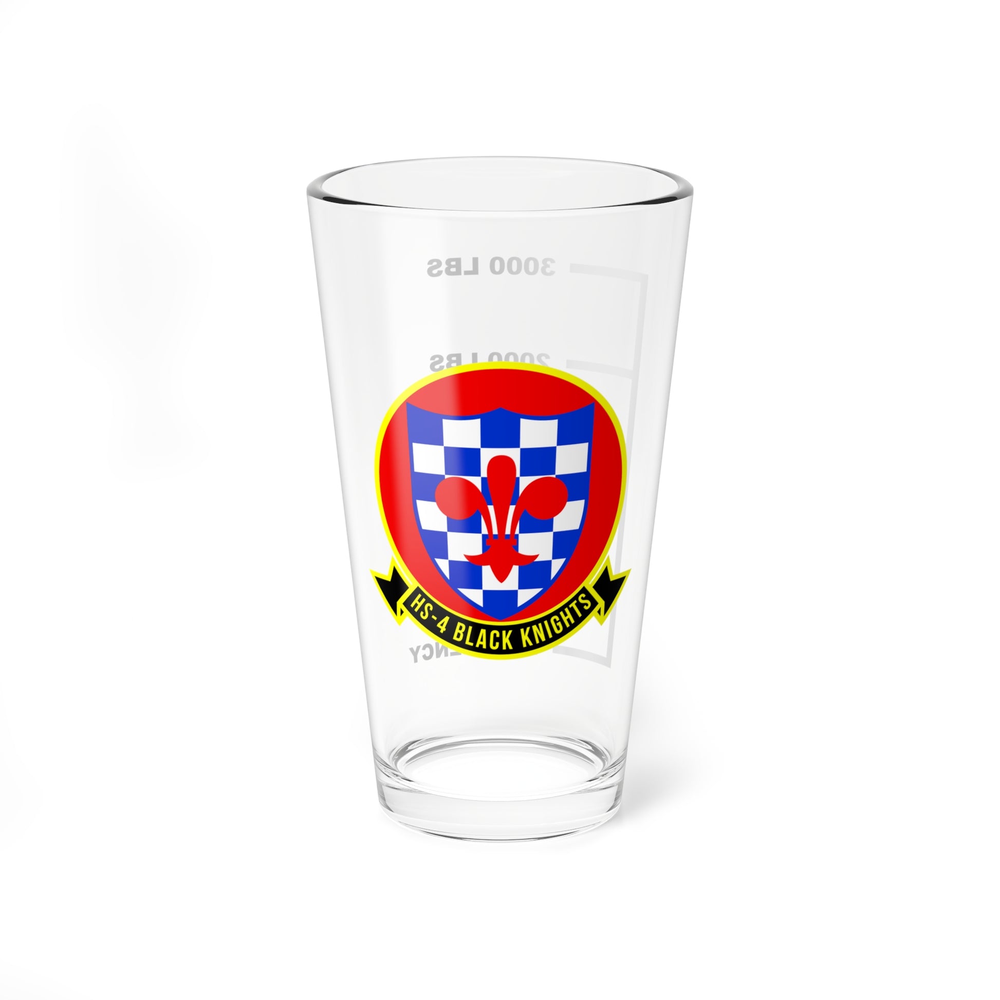 HS-4 Black Knights Fuel Low Pint Glass Mixing Glass 16oz