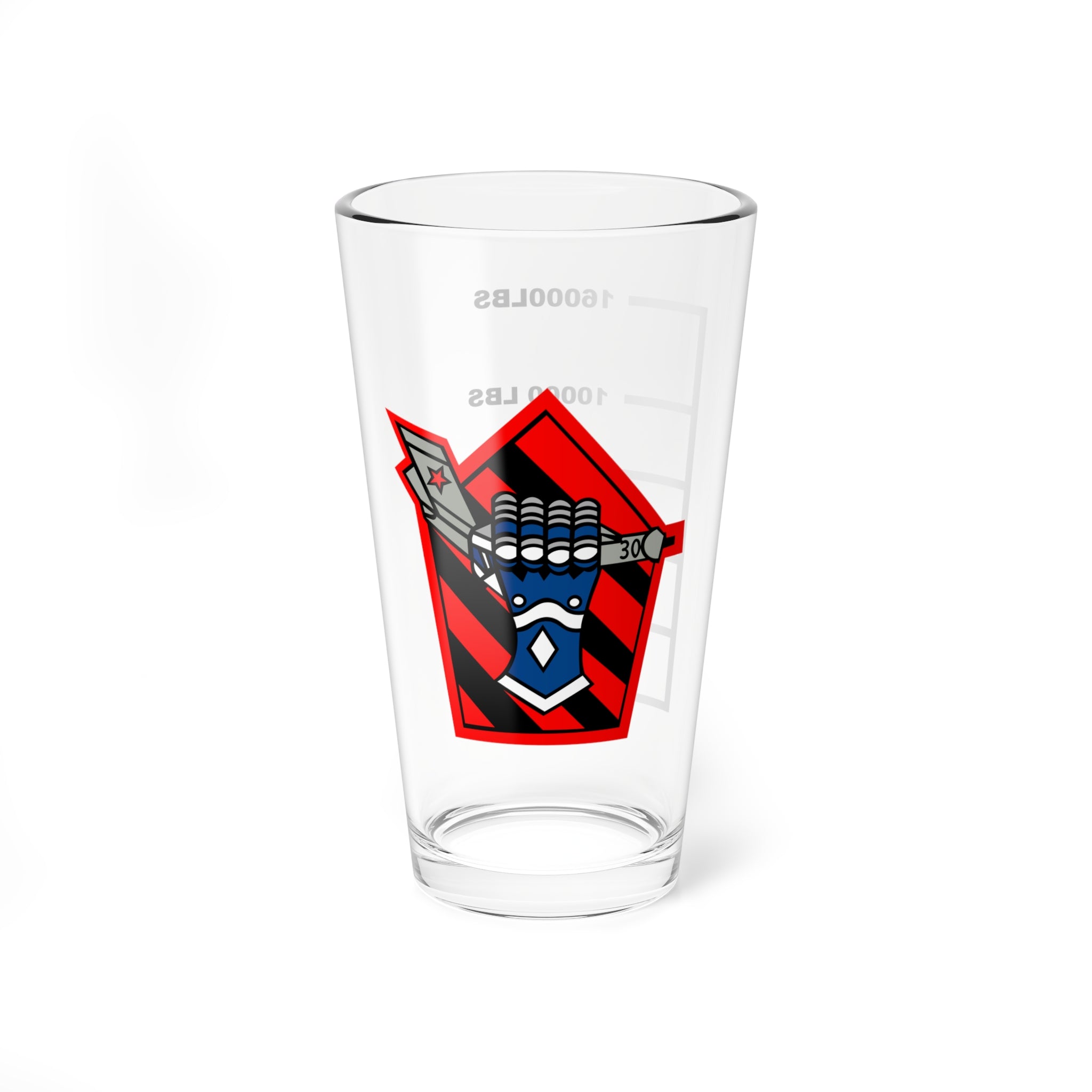 VF-43 "Challengers" Fuel Low Pint Glass, Navy Adversary Squadron