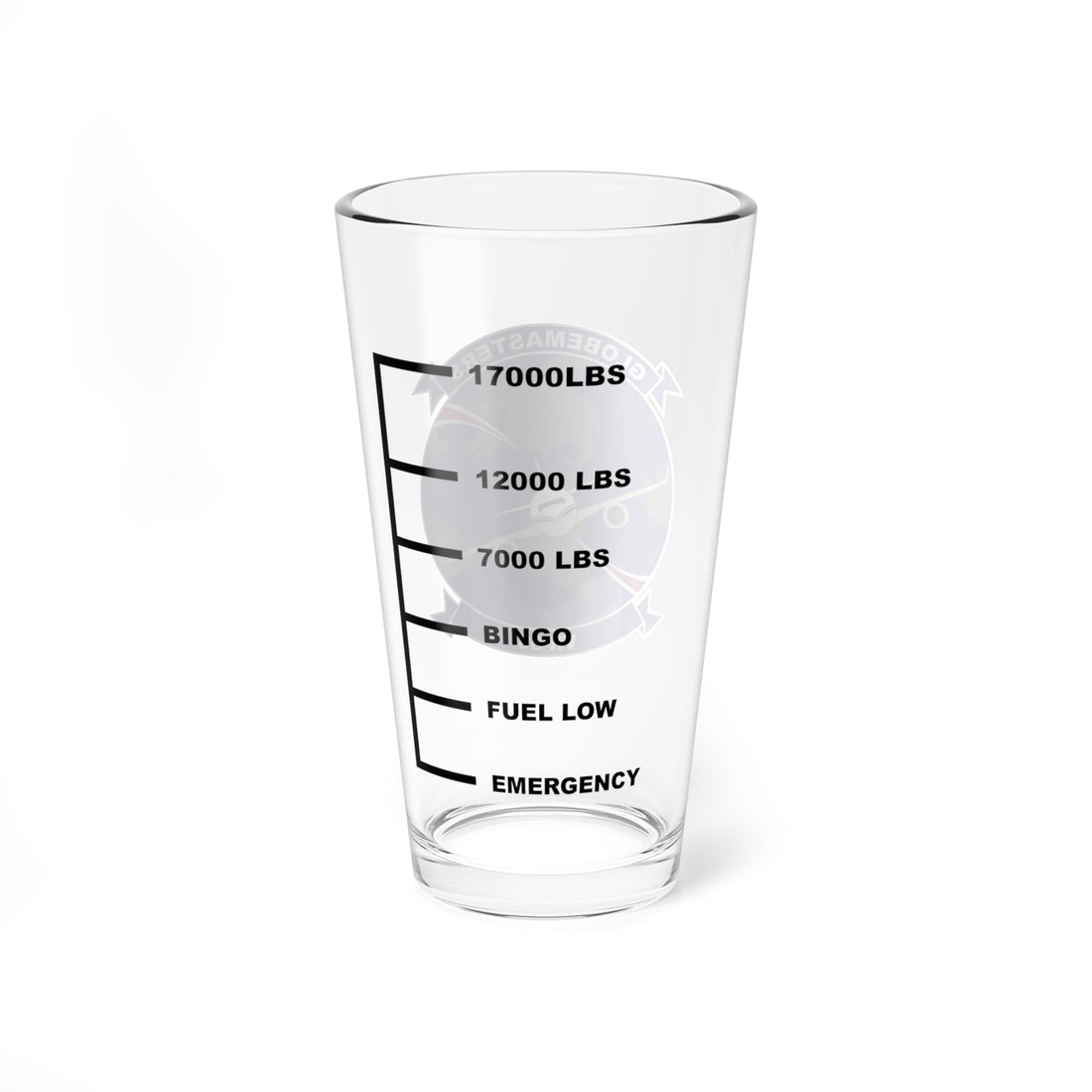 VR-56 Globemasters Fuel Low Pint Glass