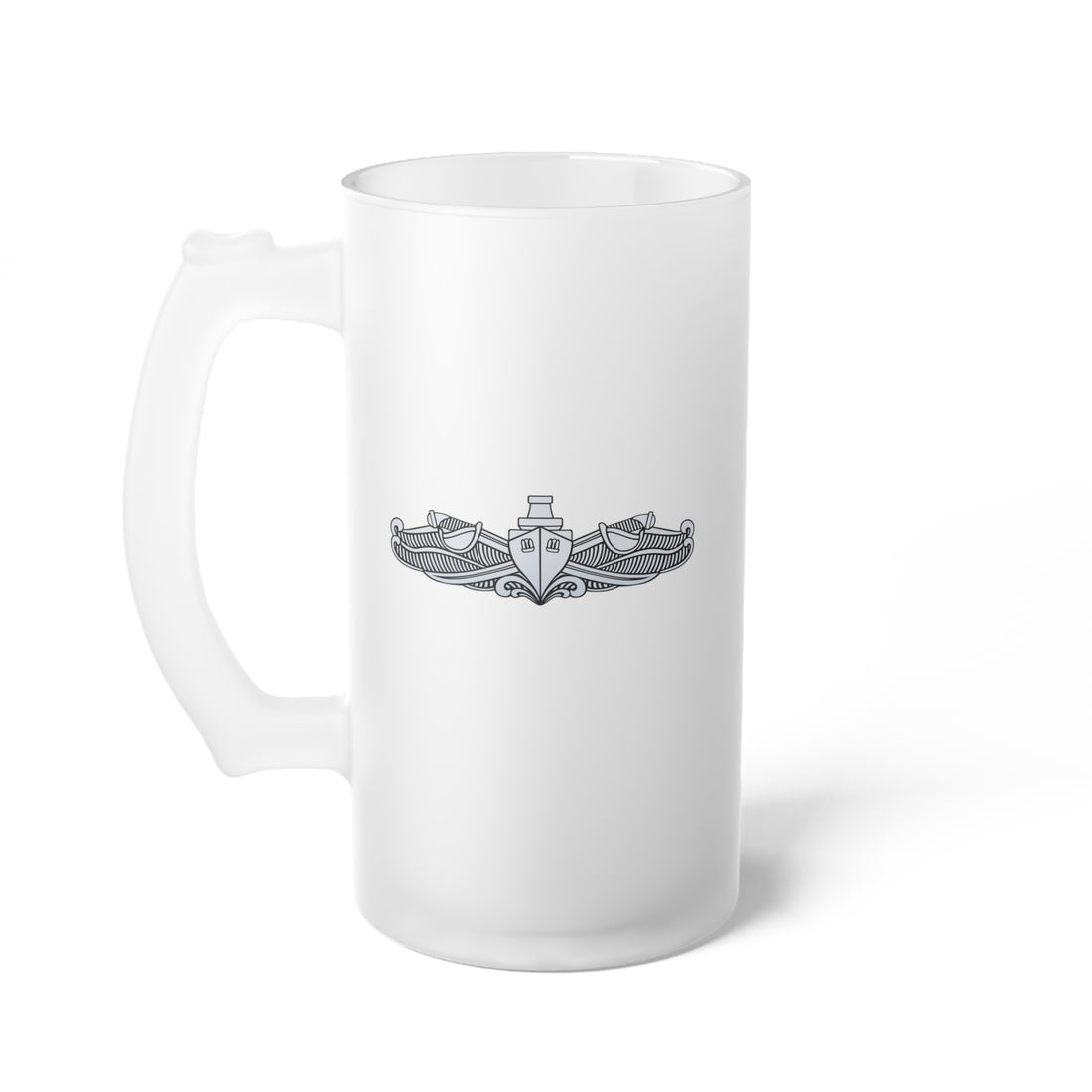 USS Forrestal ESWS Pin Frosted Glass Beer Mug