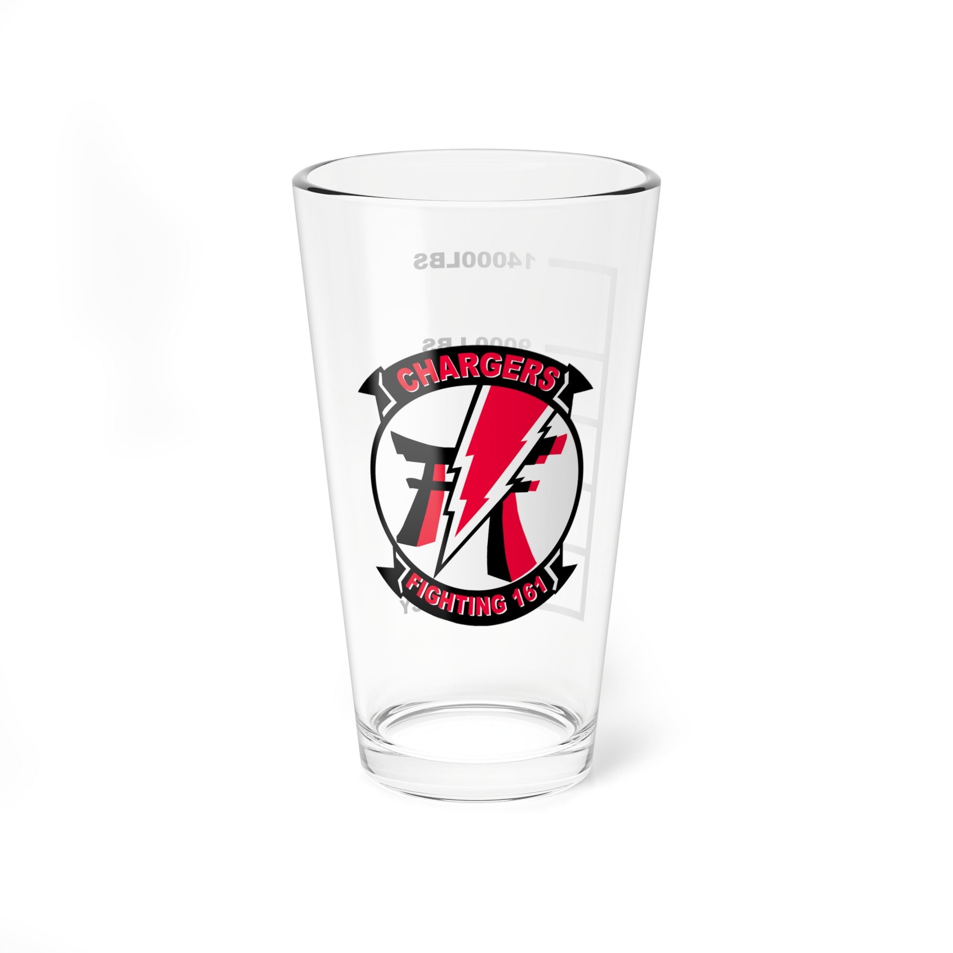 VFA-161 Chargers Lightning Bolt Fuel Low Pint Glass 