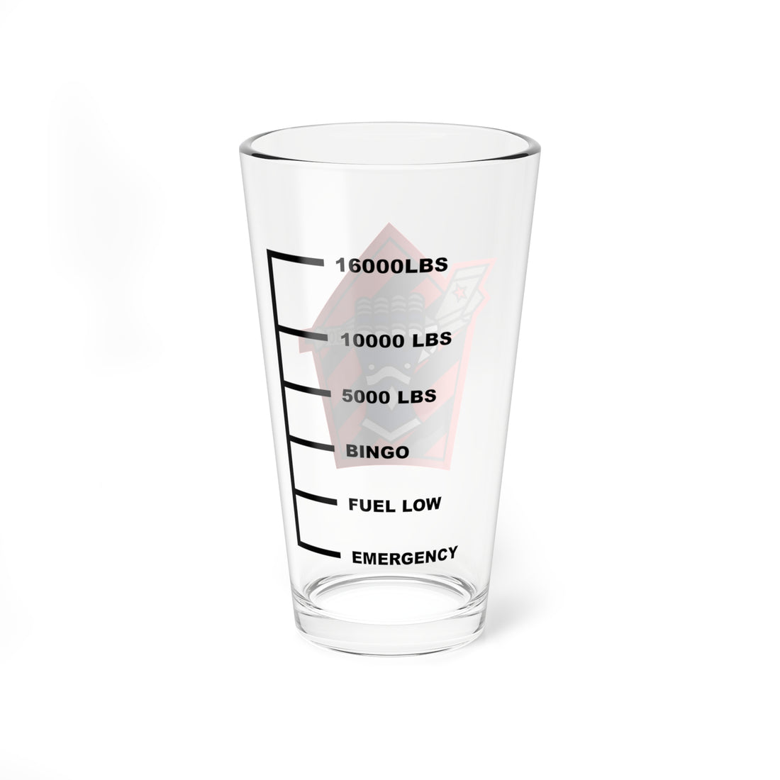 VF-43 "Challengers" Fuel Low Pint Glass, Navy Adversary Squadron
