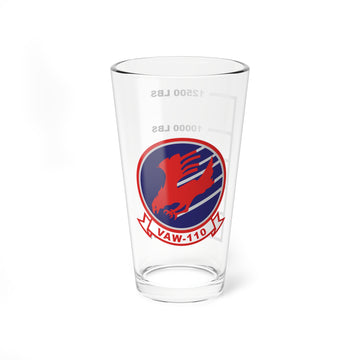 VAW-120 "Firebirds"  Fuel Low Pint Glass, Navy Airborne Command & Control Replacement Squadron Flying the E-2 Hawkeye