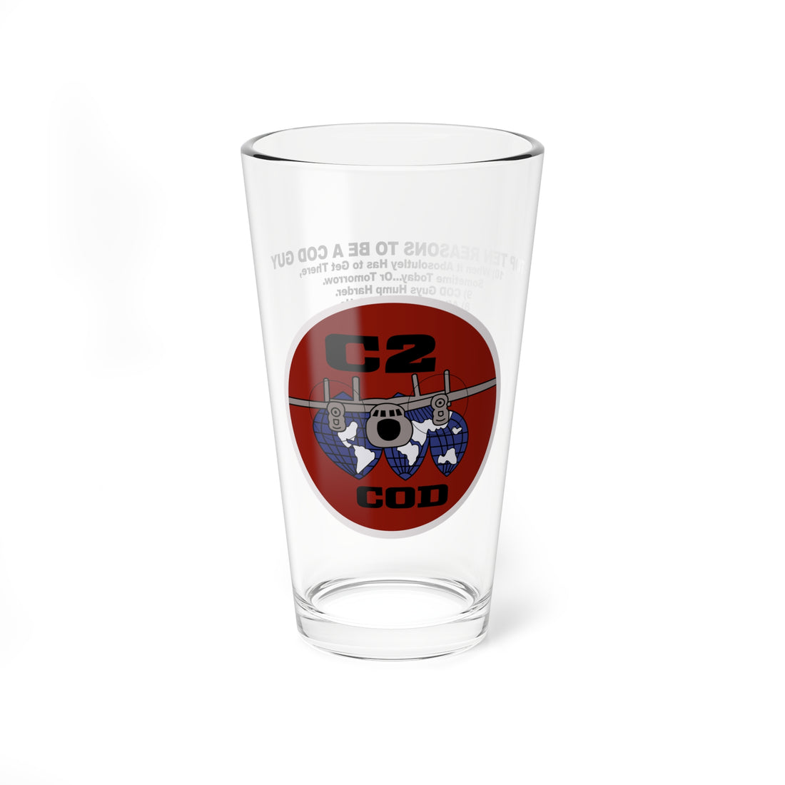C-2 Greyhound Top Ten Reasons Pint Glass