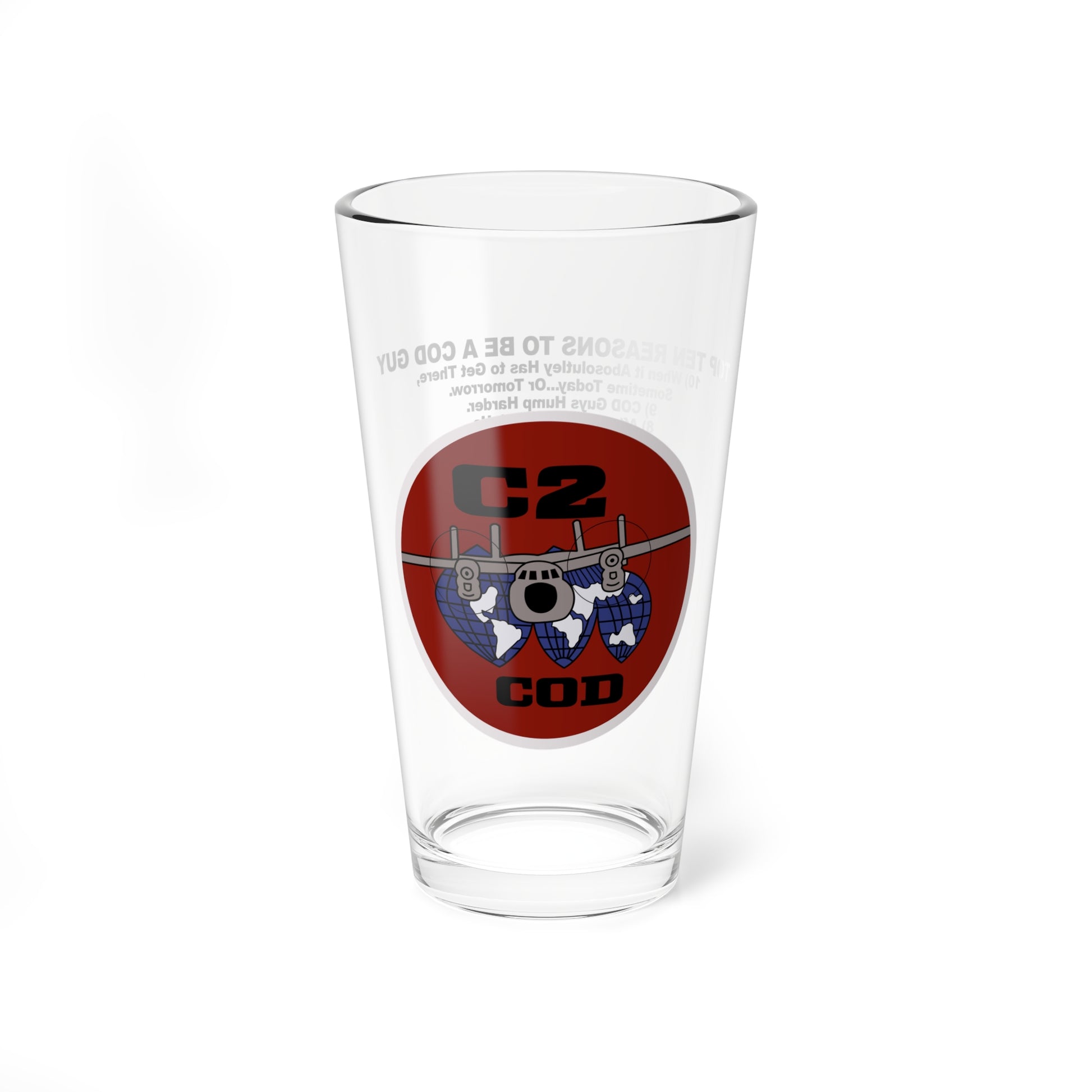 C-2 Greyhound Top Ten Reasons Pint Glass