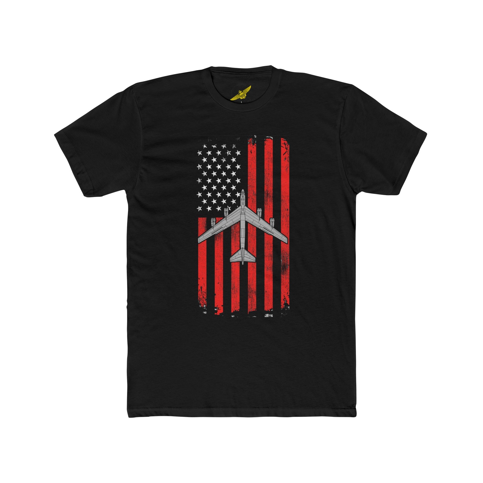 B-52 Stratofortress Patriotic Flag Men's Cotton Crew Tee 