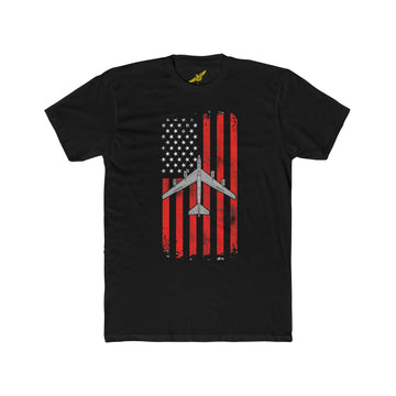 B-52 Stratofortress Patriotic Flag Men's Cotton Crew Tee 