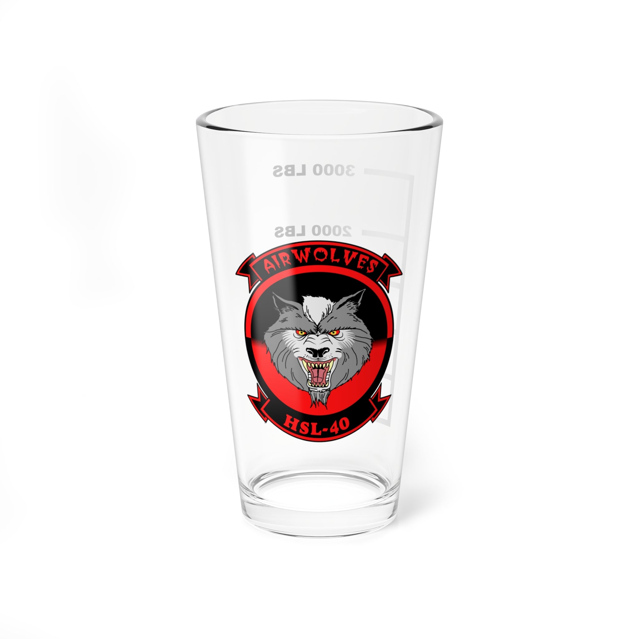 HSL-40 Airwolves Fuel Low Pint Glass