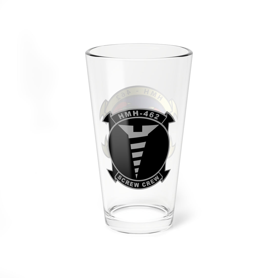 HMH-462 Screw Crew Pint Glass, Navy Strike Fighter Squadron flying the CH-53