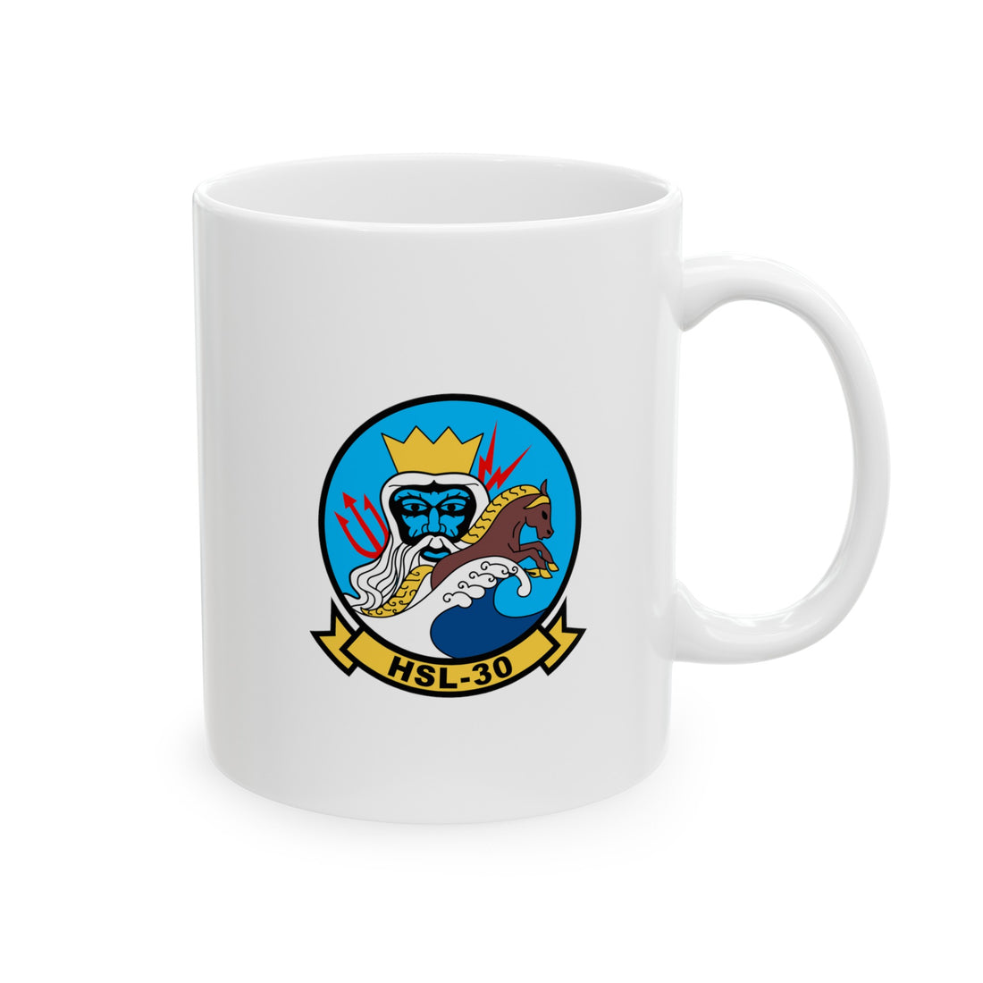 HSL-34 Neptunes Horsemen Squadron Logo and SH-2 Profile Ceramic Mug 