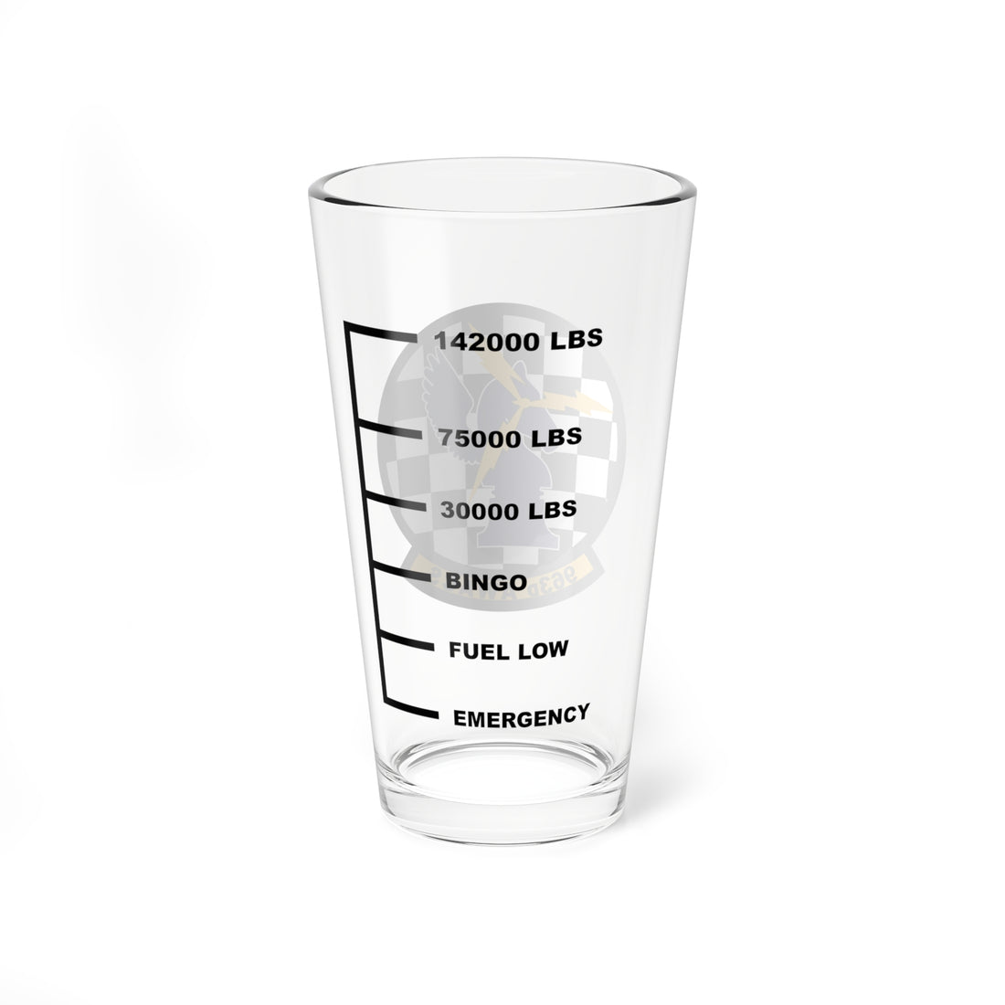 Hippy's Goodness 963rd AWACS Fuel Low Pint Glass 