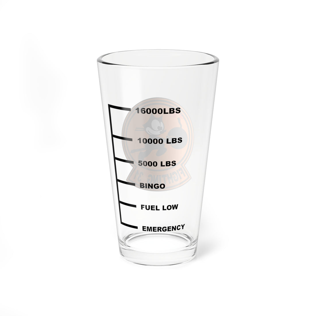 VF-31 Tomcatters Fuel Low Pint Glass