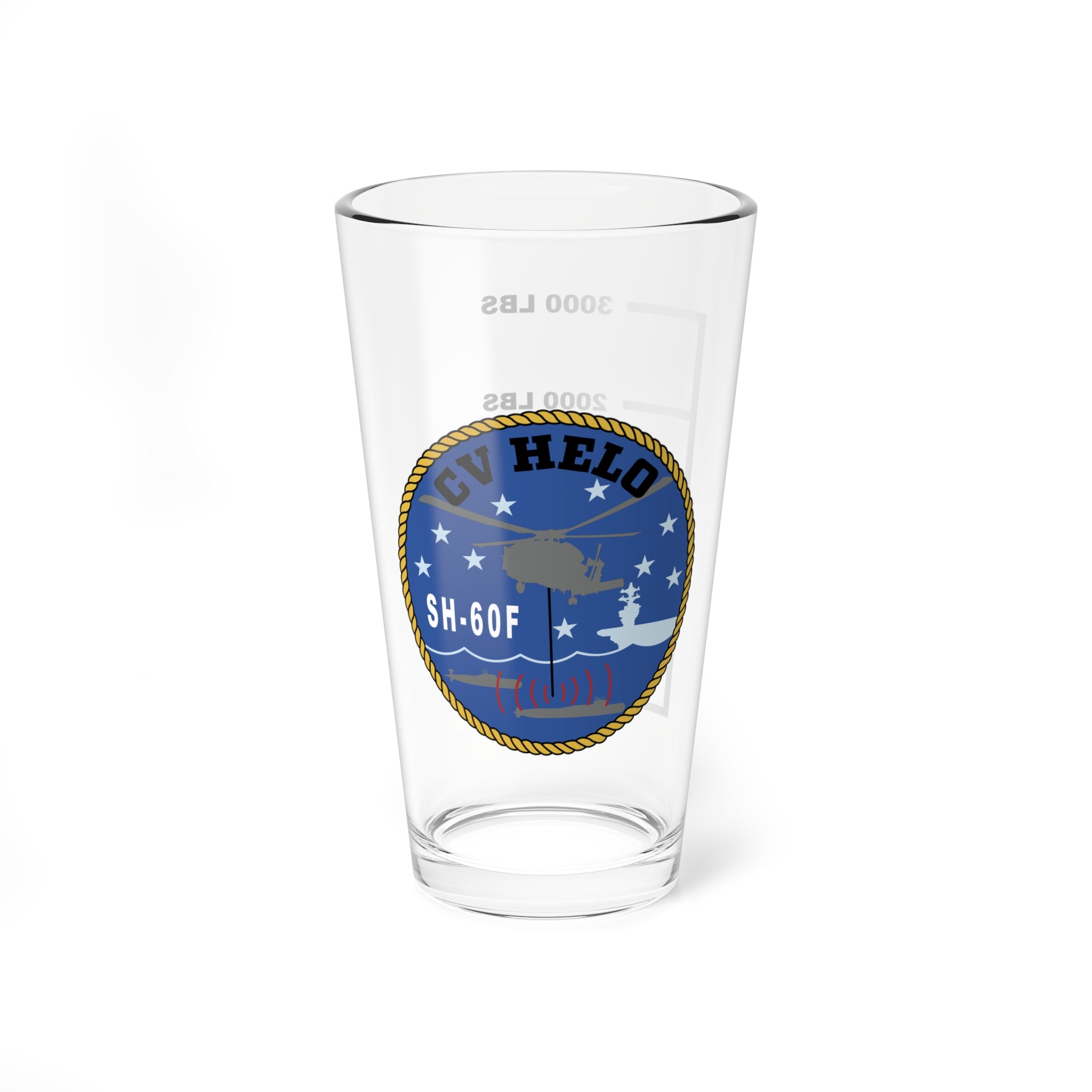 SH-60F "OceanHawk" CV HELO Logo Fuel Low Pint Glass, Navy ASW Helicopter Support Carrier Operations - Shop at Hippy's Goodness