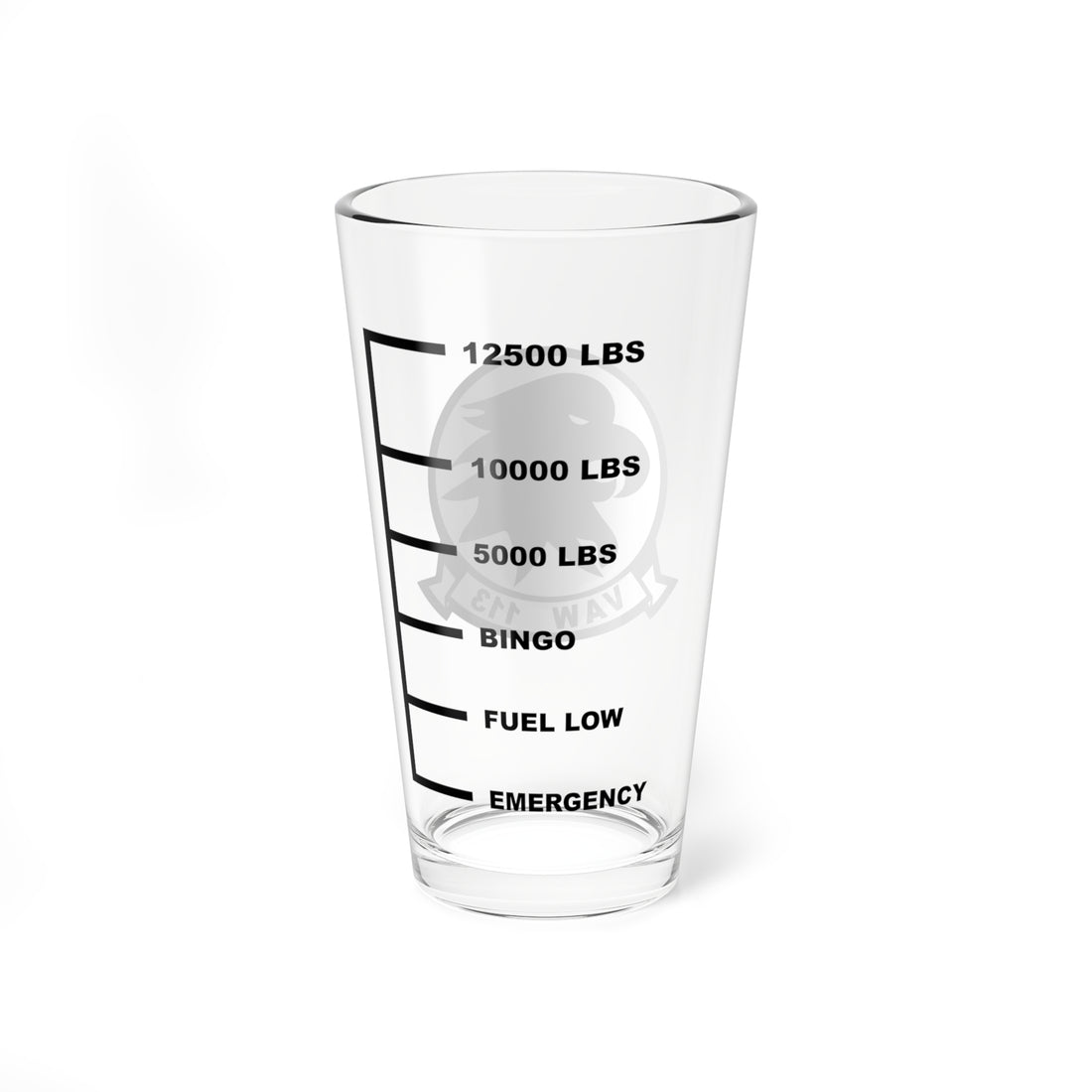 VAW-113 Black Eagles Fuel Low Pint Glass 16oz 