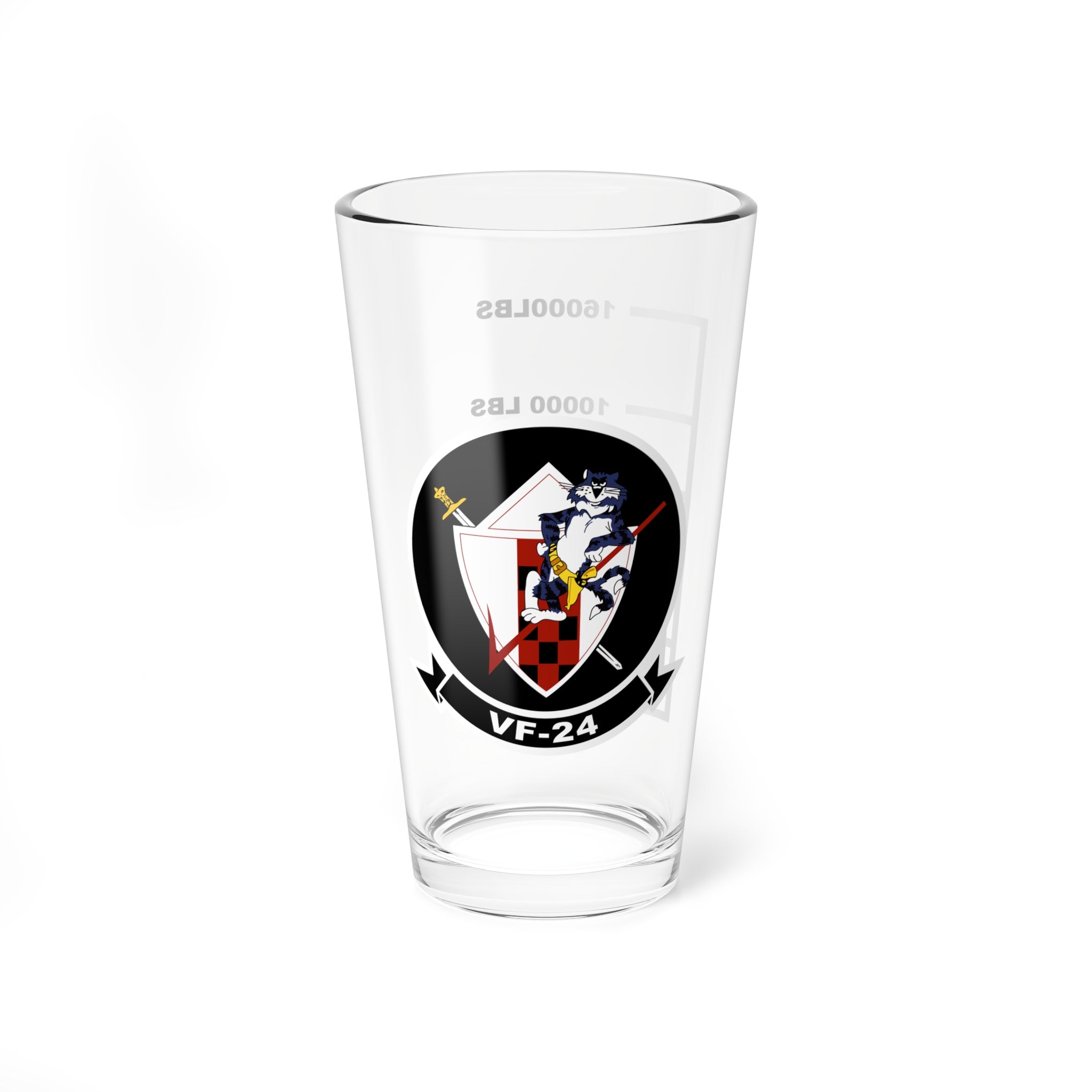 Hippy's Goodness VF-24 Red Checkertails Tomcat Fuel Low Pint Glass 