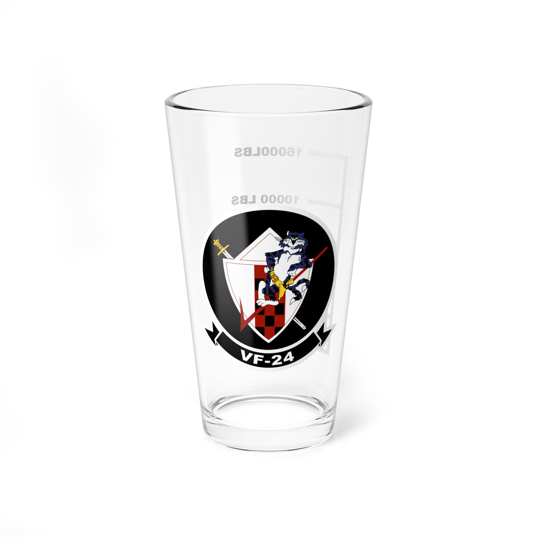 Hippy's Goodness VF-24 Red Checkertails Tomcat Fuel Low Pint Glass 