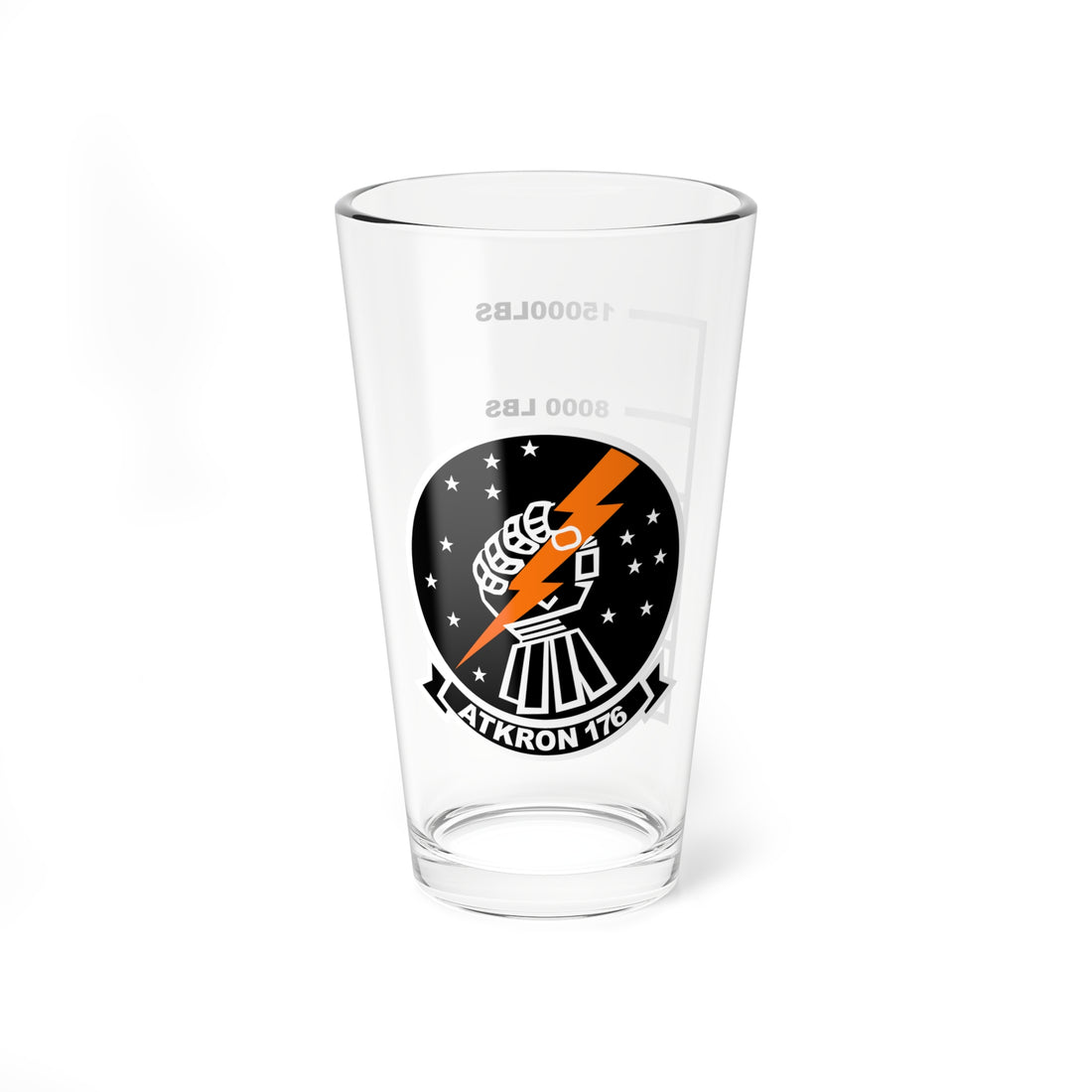 VA-176 "Black Thunderbolts" Fuel Low Pint Glass 