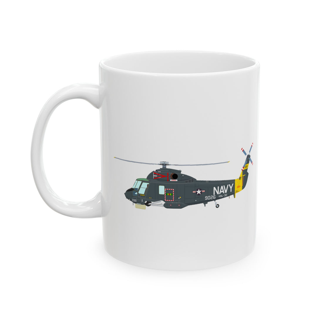 HSL-34 Neptunes Horsemen Squadron Logo and SH-2 Profile Ceramic Mug 