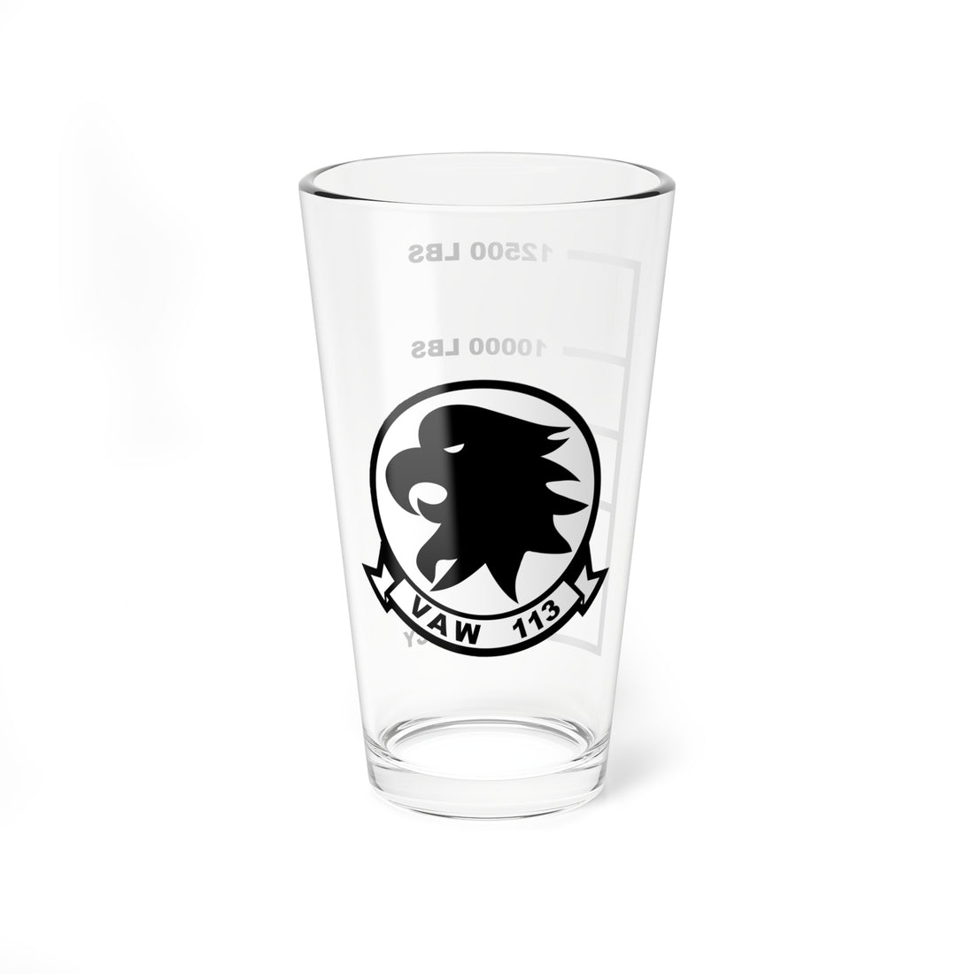VAW-113 Black Eagles Fuel Low Pint Glass 16oz 