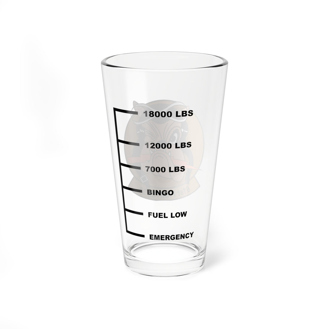 Hippy's Goodness 61st Fighter Sq Fuel Low Pint Glass