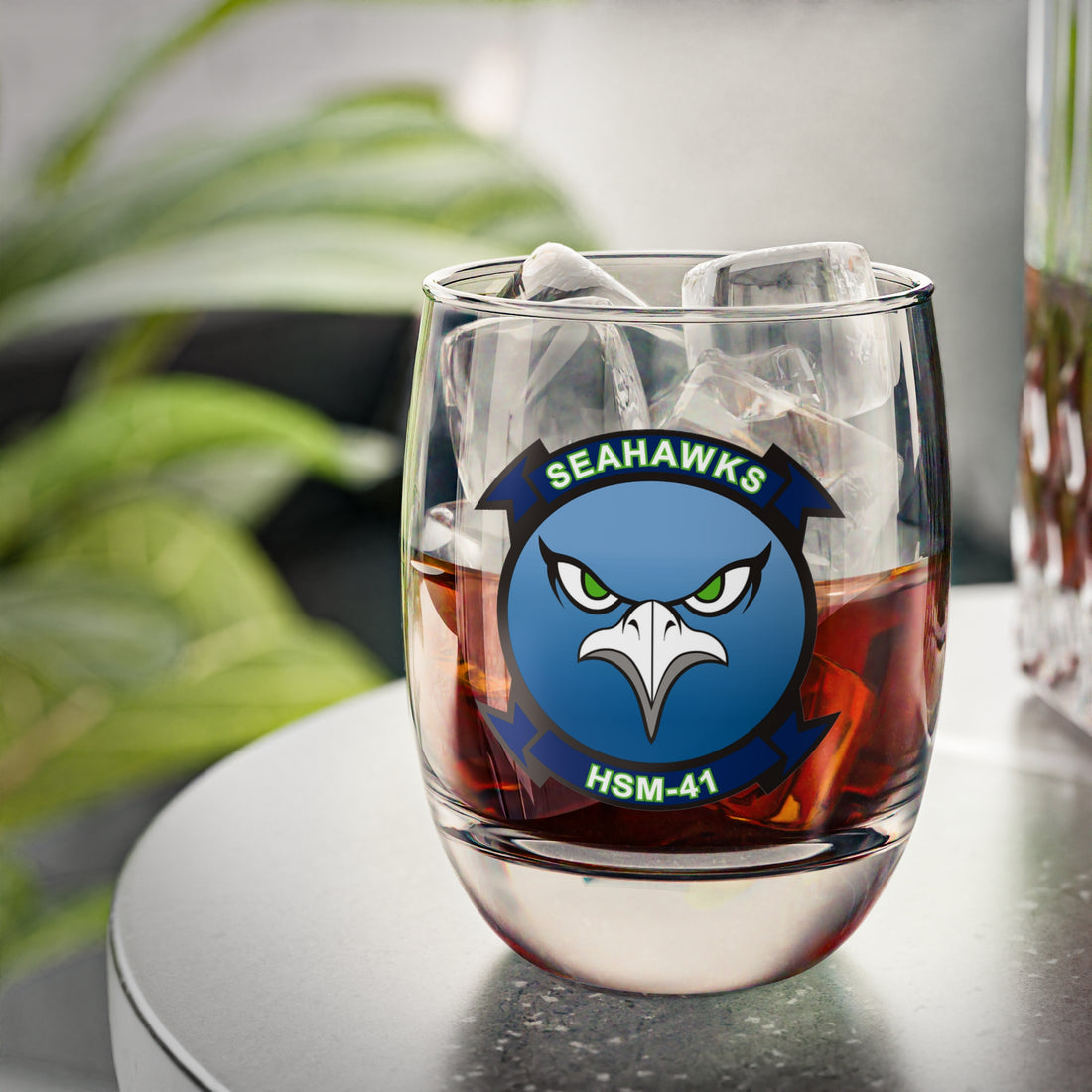HSM-41 Seahawks Whiskey Glass