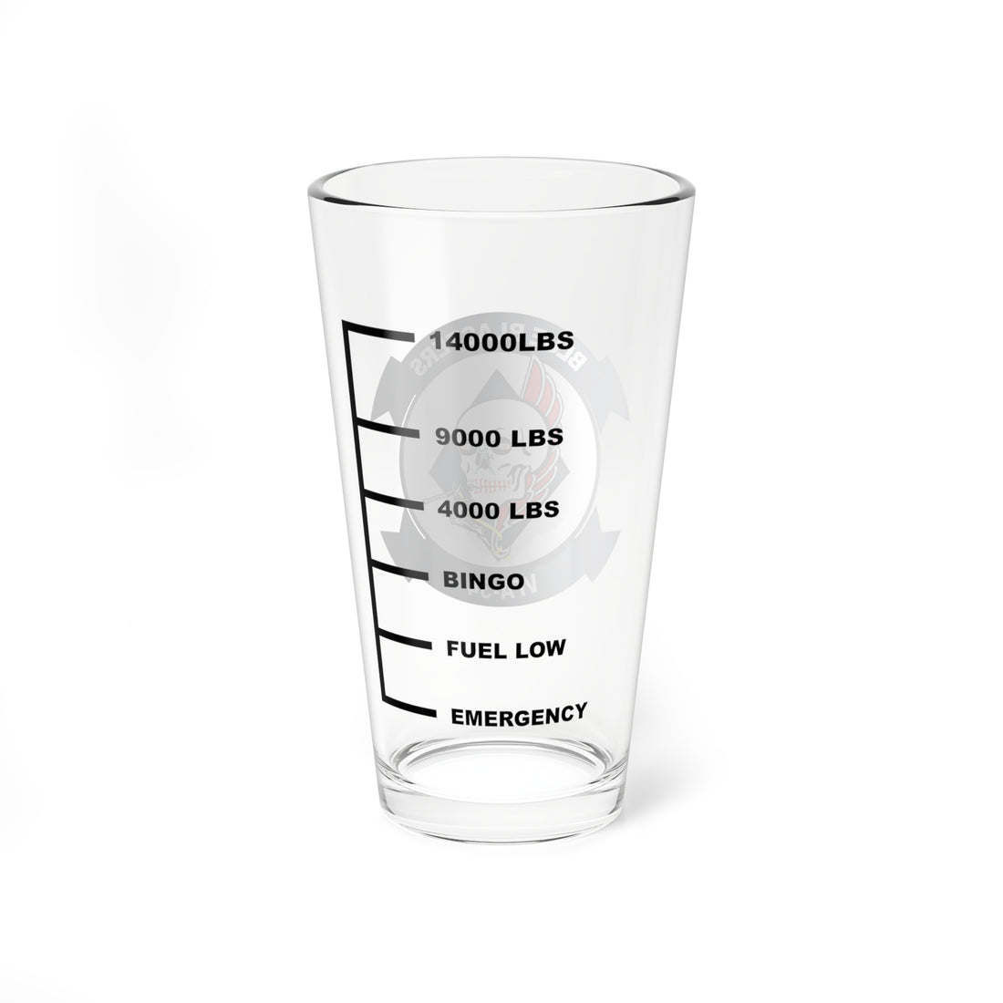 VFA-34 Blue Blasters Fuel Low Pint Glass, Navy Strike Fighter Squadron flying the F-18 Super Hornet - Shop at Hippy's Goodness