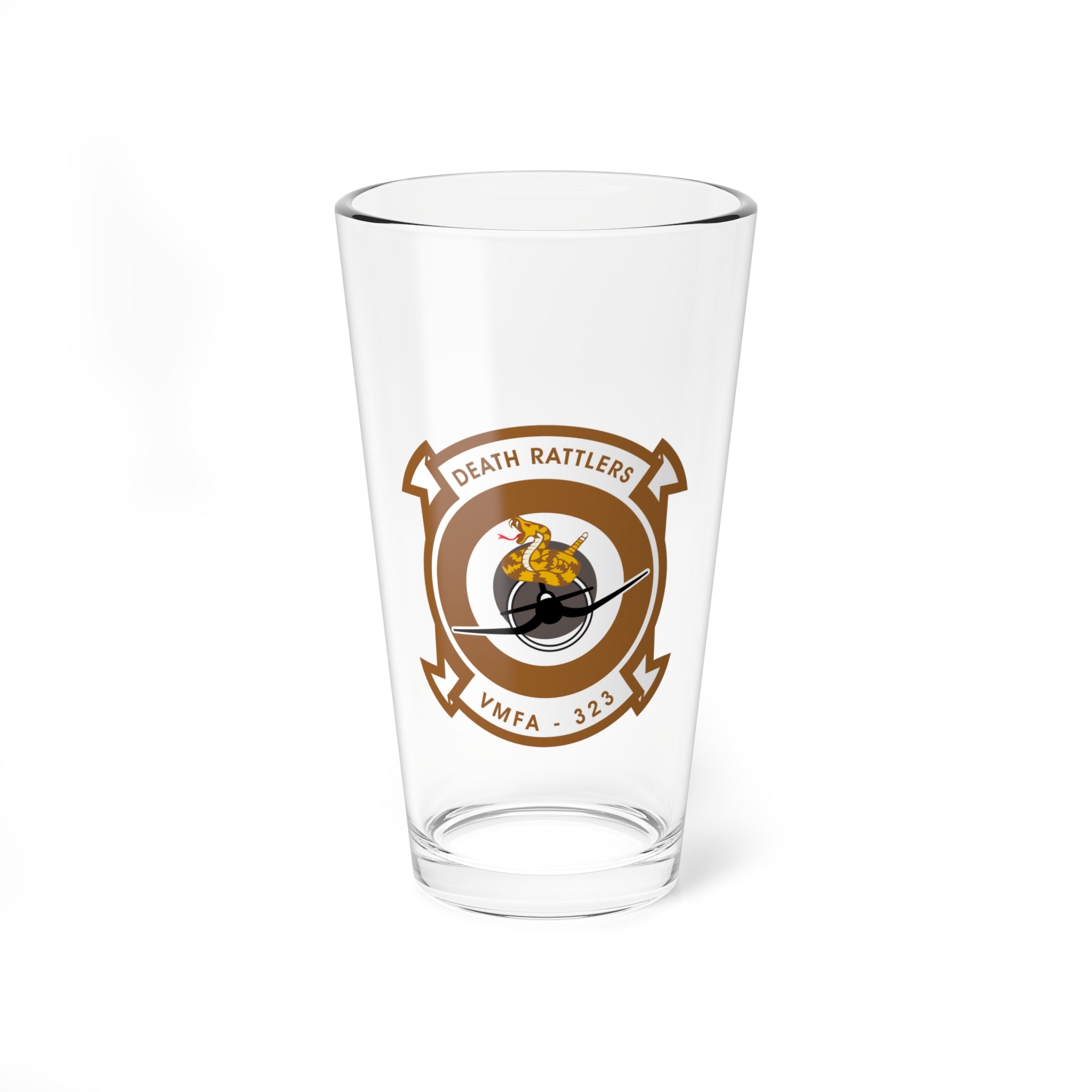 VMFA-323 "Death Rattlers" Pint Glass, Marine Fighter Attack Squadron - Shop at Hippy's Goodness