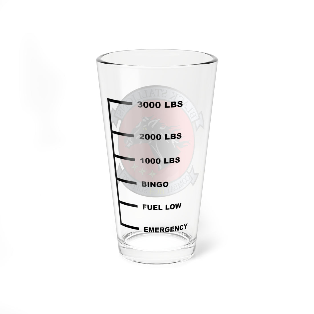 HC-4 Black Stallions Fuel Low Pint Glass