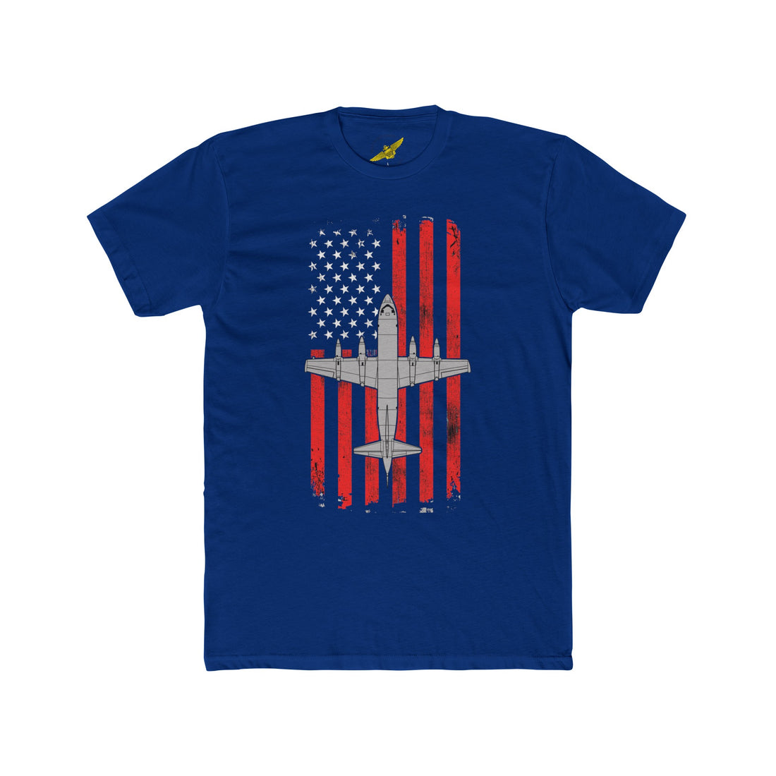 Hippy's Goodness P-3 Orion Patriotic Flag Men's Cotton Crew Tee