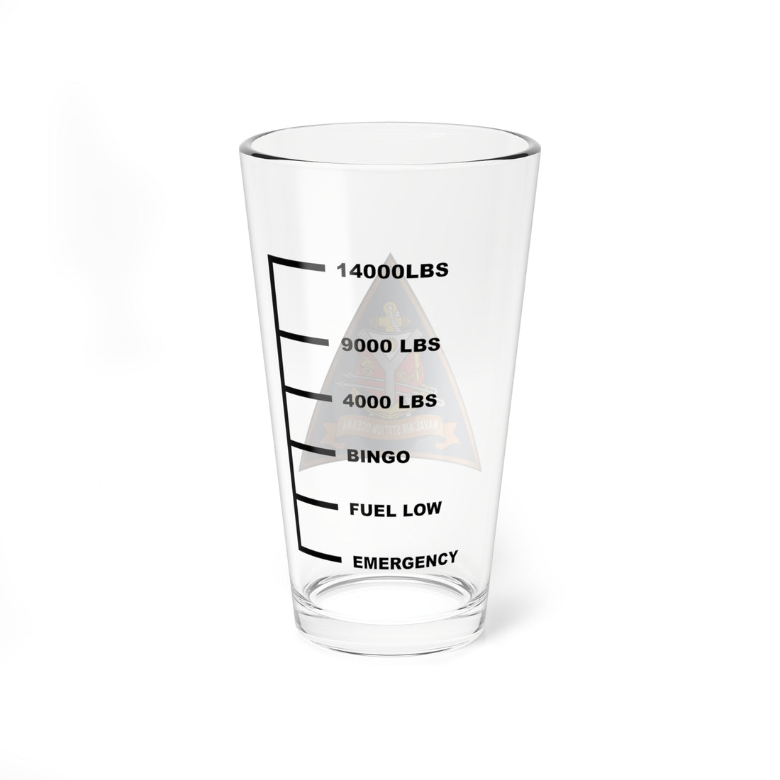 NAS Oceana Fuel Low Pint Glass | East Coast Navy Fighter Base - Hippy's Goodness
